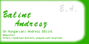 balint andresz business card