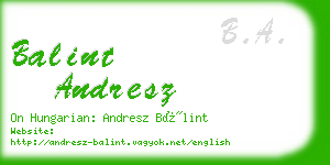 balint andresz business card